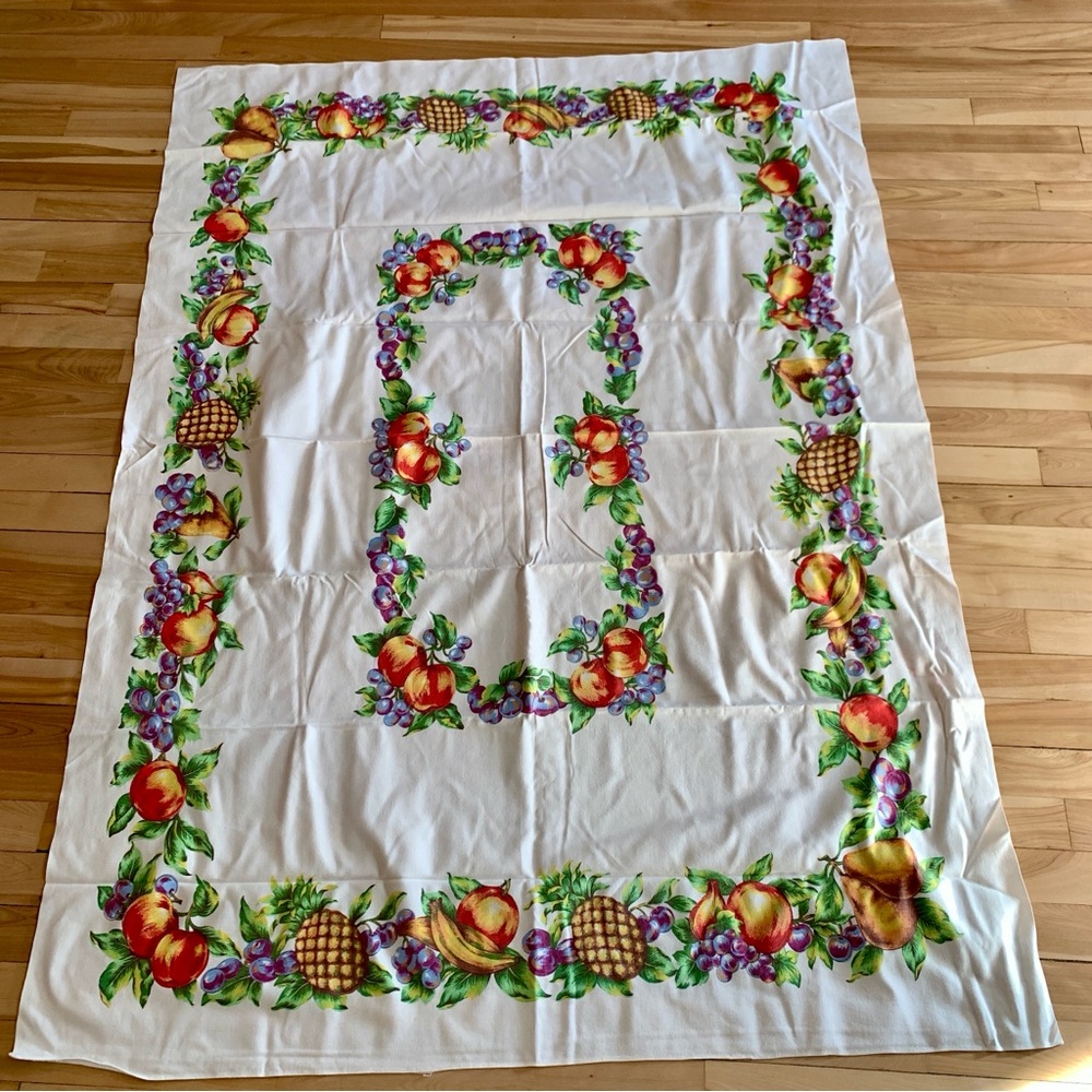 Vintage Fruit Patterned Tablecloth